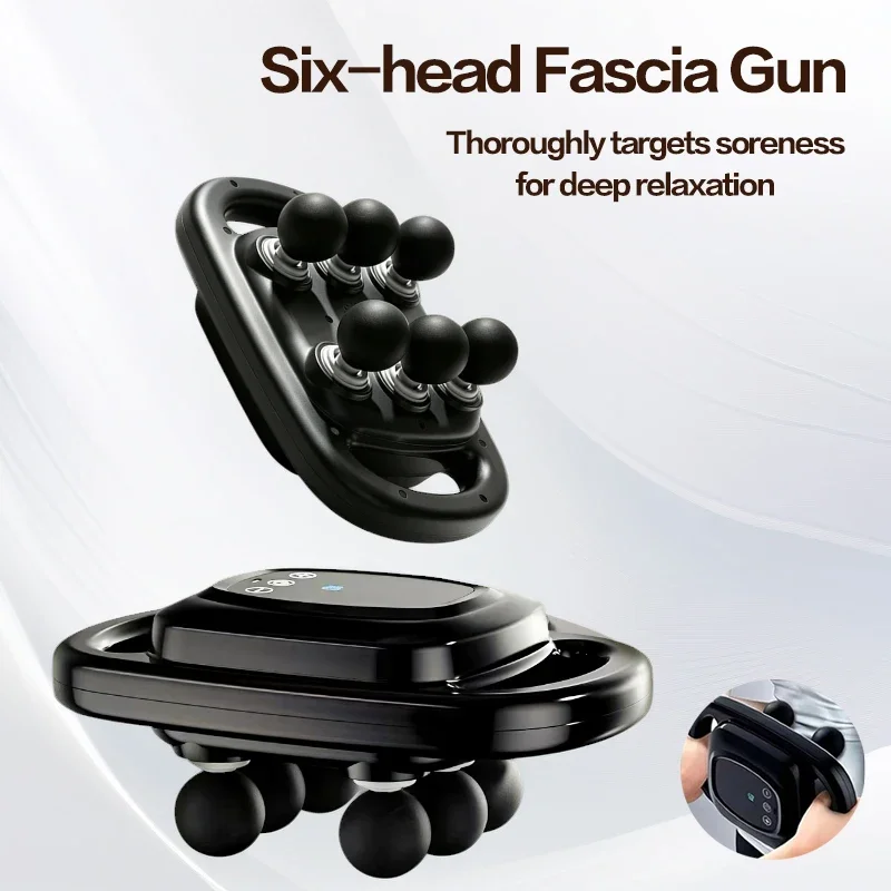 Health Wellness - 6-Head Deep Tissue Massage Gun, Powerful