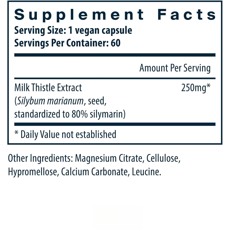 Milk Thistle 1000mg Capsules C - Milk Thistle Silymarin recension och pris