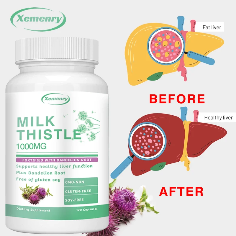 Milk Thistle Capsules 1000mg - - Milk Thistle Silymarin recension och pris